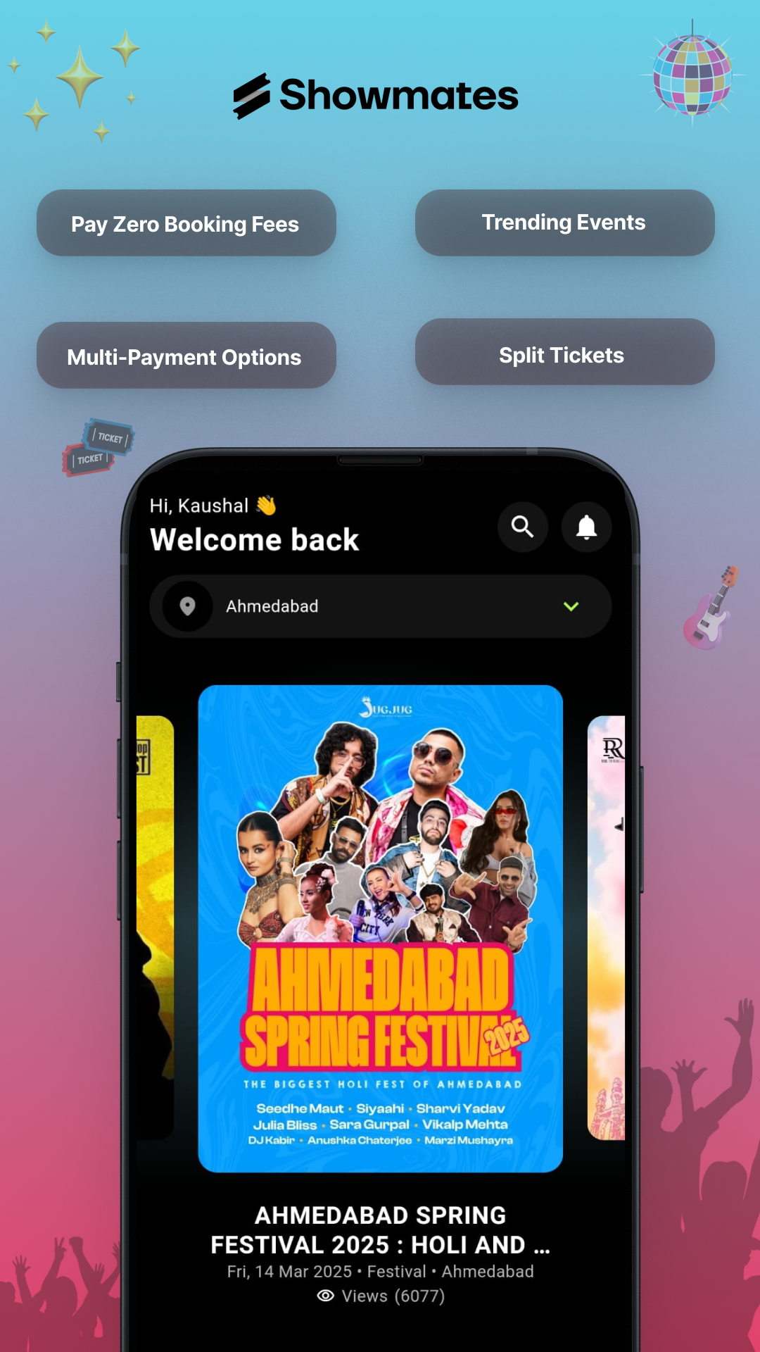 Showmates App Preview Mobile